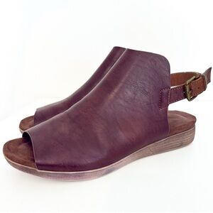 Pierre Dumas Kori Brown Faux Leather Open Peep Toe Slingback Sandals Women’s 8